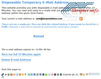 Disposable E-mail 1.0.1