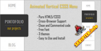Animated Vertical CSS3 Menu
