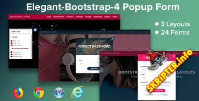 Elegant-Bootstrap 4 Popup Form -  