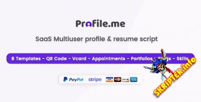Profile.me v2.2 - многопользовательский профиль и резюме скрипт