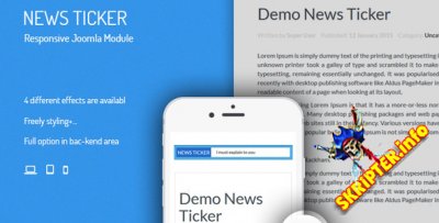 JUX News Ticker v1.0.8 - модуль ленты новостей для Joomla