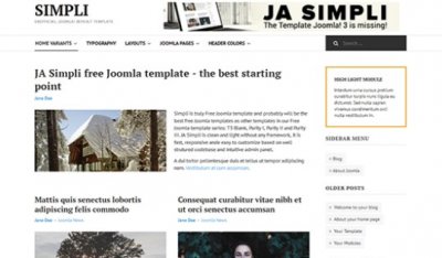 JA Simpli v2.0.2 - универсальный шаблон для Joomla