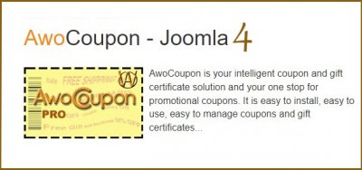AwoCoupon Pro v4.0.0.6 - купоны и подарочные сертификаты для Joomla 4