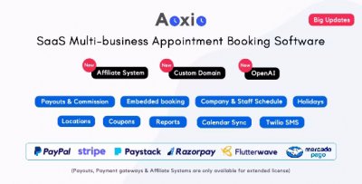 Aoxio v2.1 Nulled - скрипт для бронирования бизнес-услуг